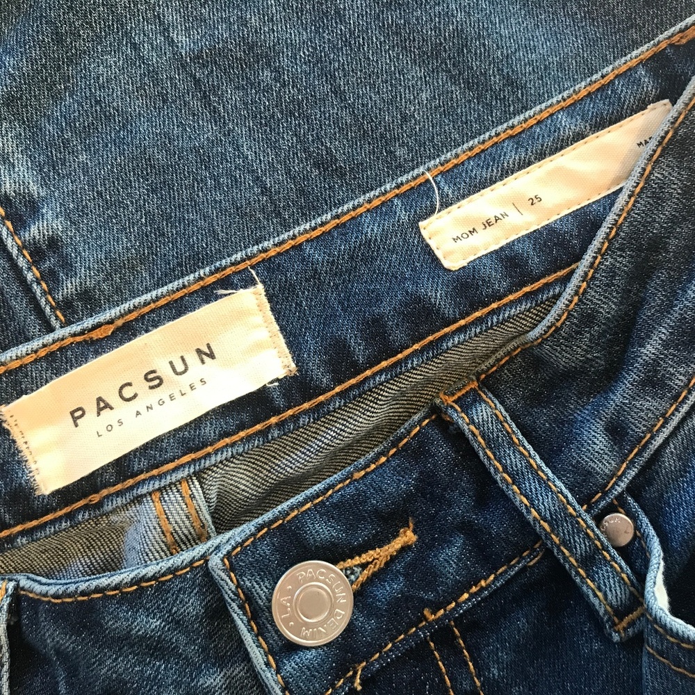 Pac Sun High Rise MOM Jeans Dark Wash Like NEW -0